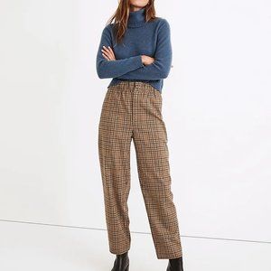 Madewell high rise pull on tapered pant in Coster plaid. NWT